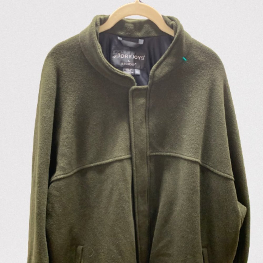 DryJoy by FootJoy Men's Full Zip Dark Green Fleece Jacket Size X-Large